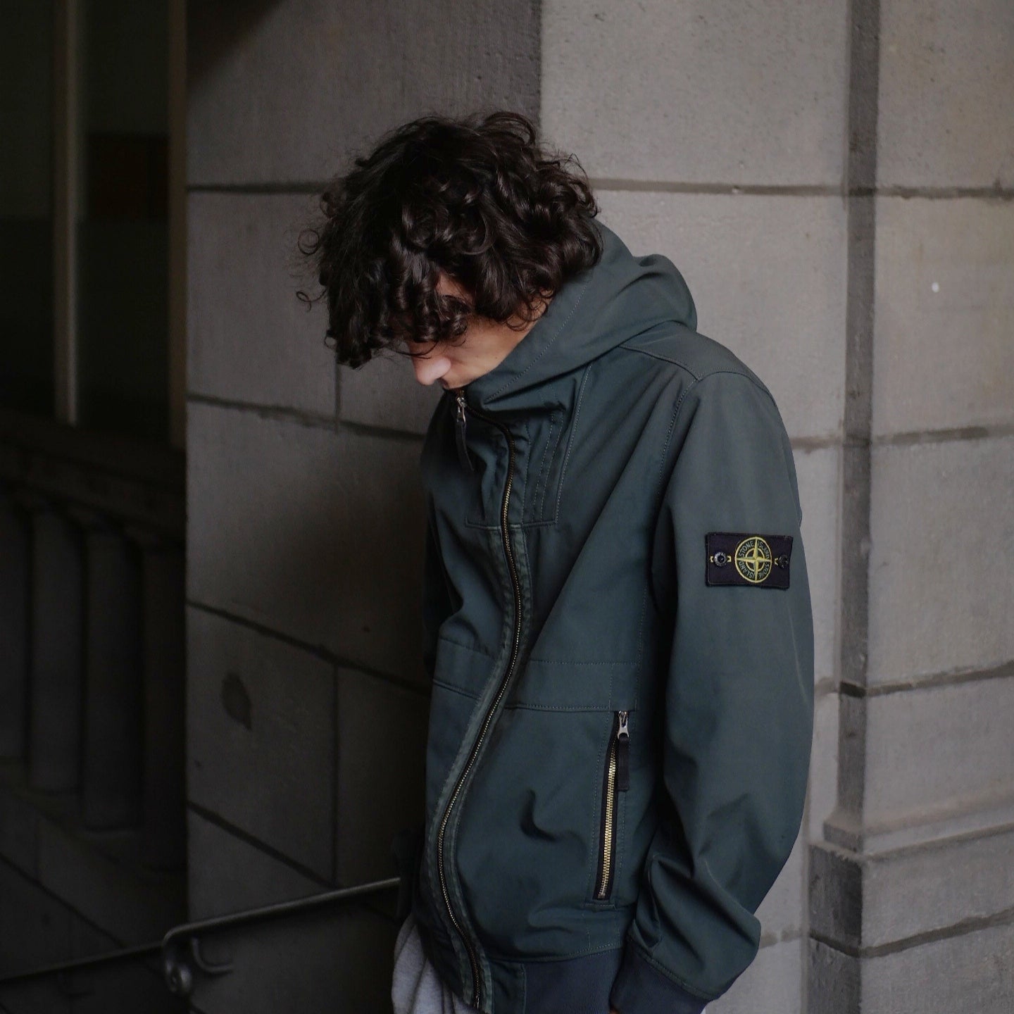 Veste Soft Shell Stone Island vert foncé L
