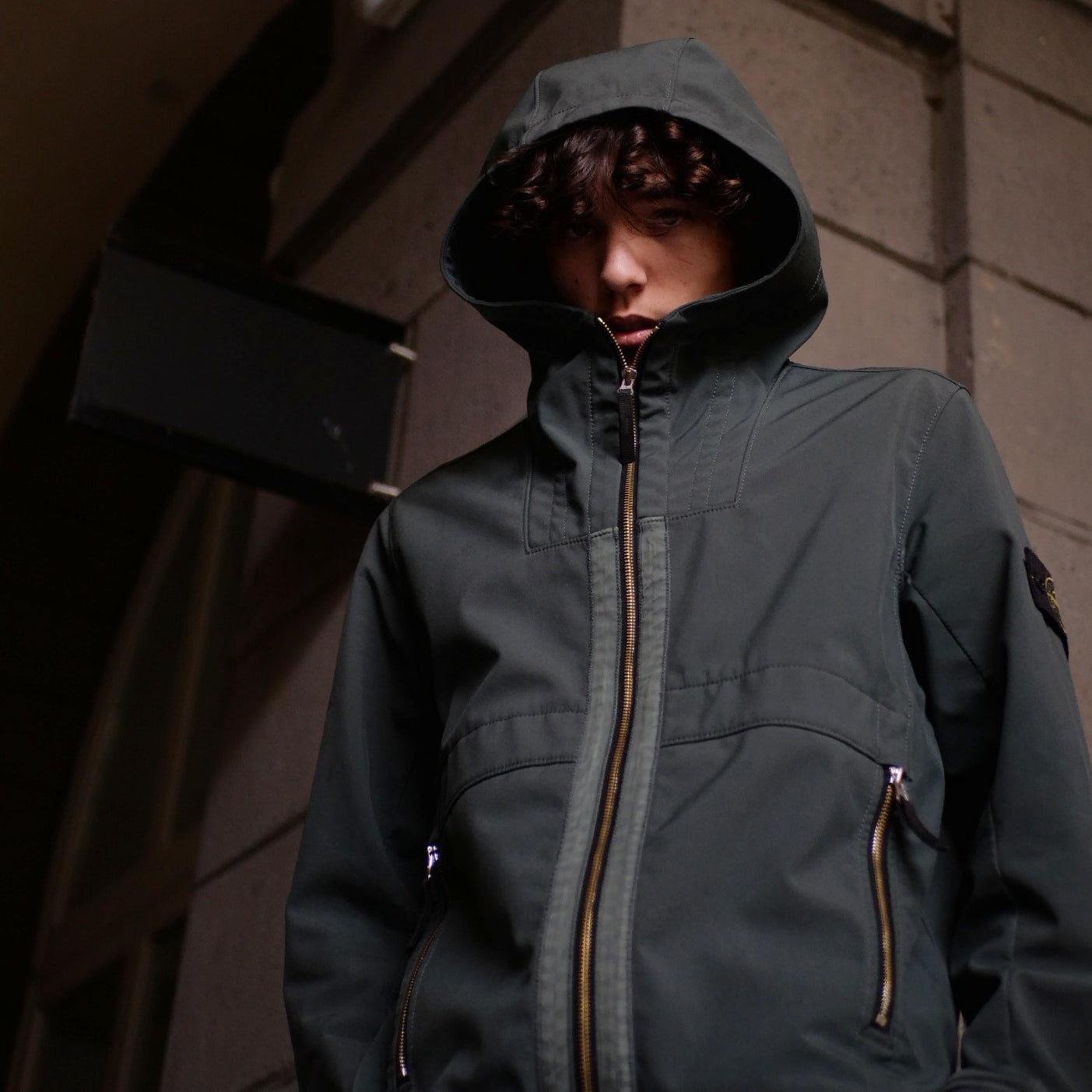 Veste Soft Shell Stone Island vert foncé L