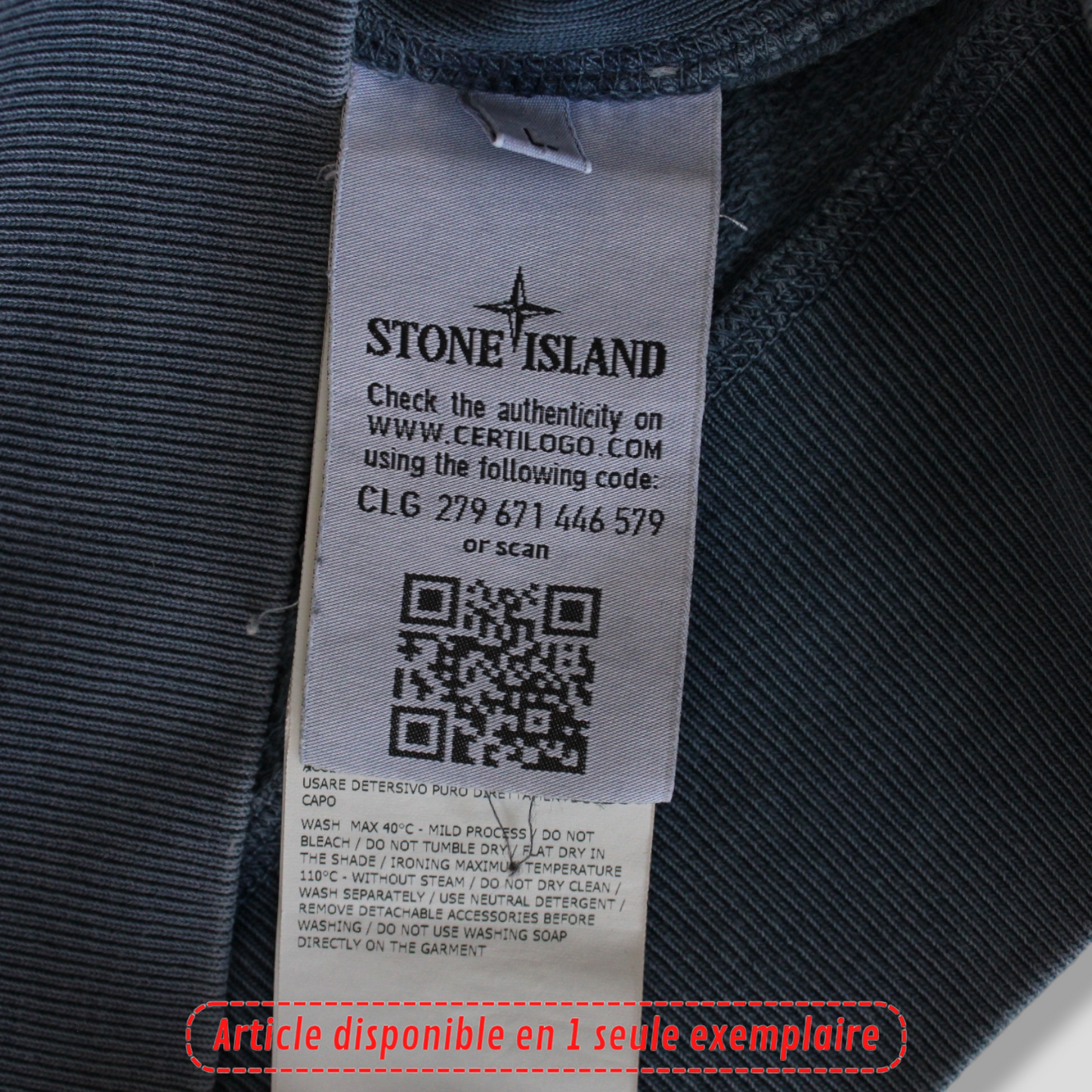 Sweat Stone Islande bleu- M